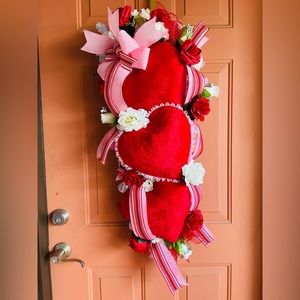 Xl Velvet Hearts Valentines Wreath